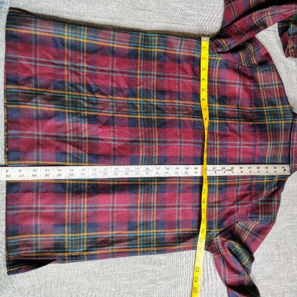 LAUREN Ralph Lauren Shirt Jacket Womens Medium Worsted Wool Front Zip Plaid Camp - Picture 8 of 11